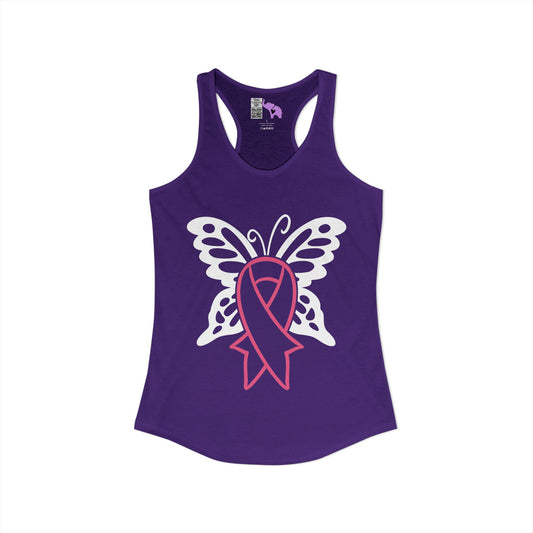 Butterfly Pink Support Ribbon Women's Ideal Racerback Tank