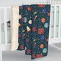 Rocket Ships in Space Sherpa Fleece Blanket