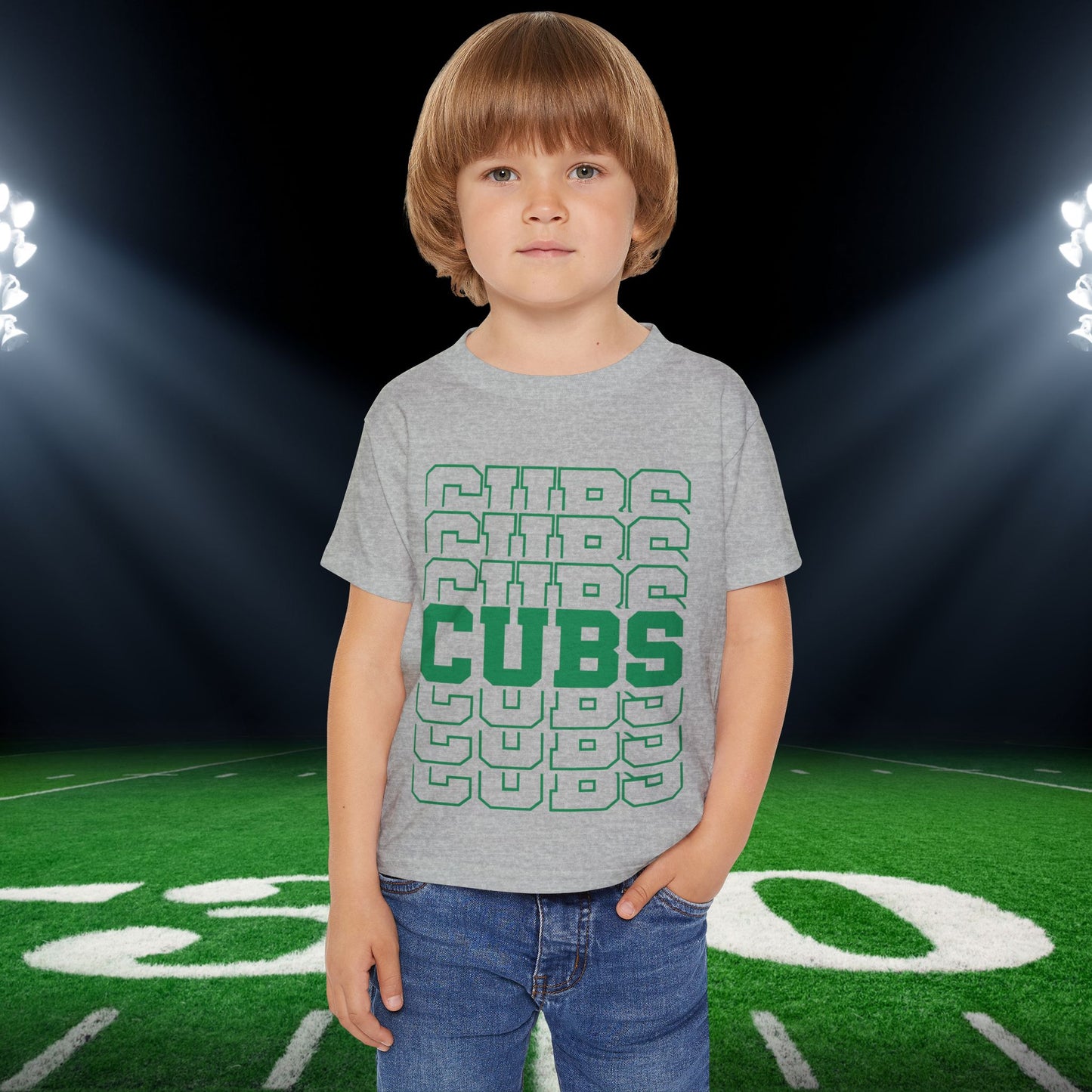 Cubs (Stacked) Heavy Cotton™ Toddler T-shirt