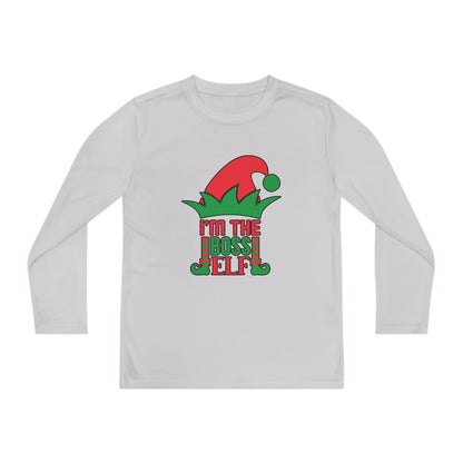 I'm The Boss Elf Youth Long Sleeve Tee