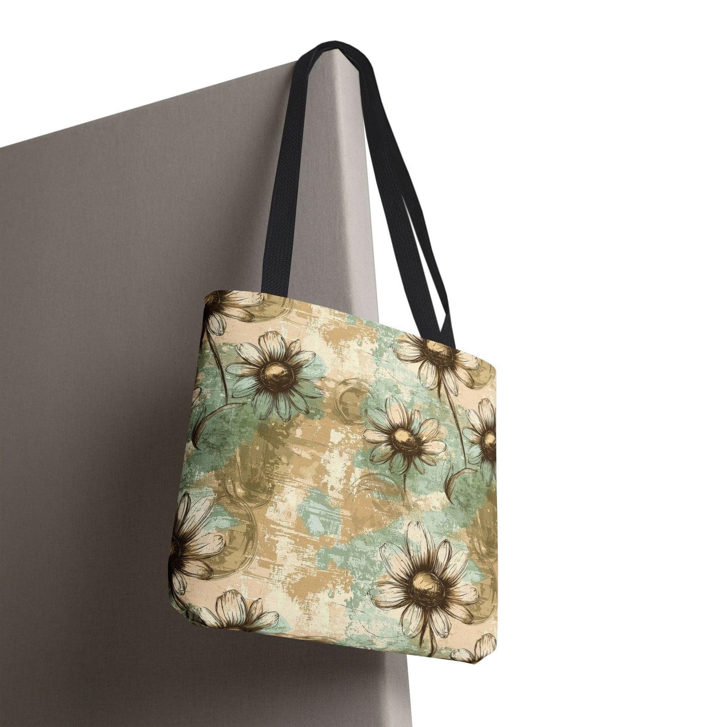 Worn Meadow Daisies Canvas Tote Bag
