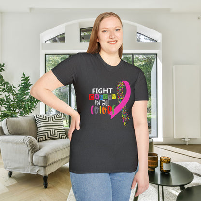 Fight Cancer All Colors 2 Adult T-shirt