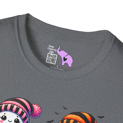 Cute Ghosts w/Pumpkins Adult T-shirt