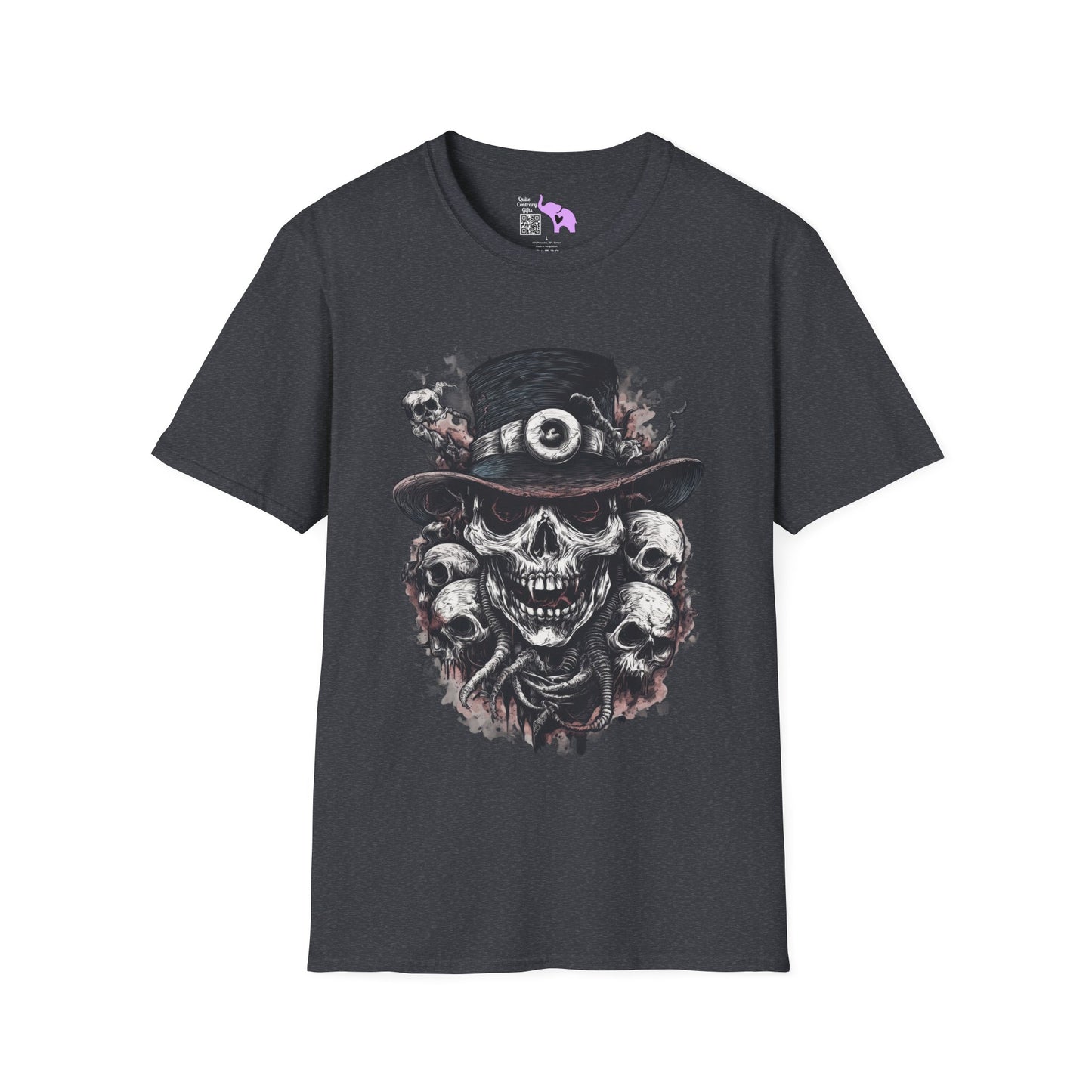 Creepy Skulls w/Top Hat Adult T-shirt