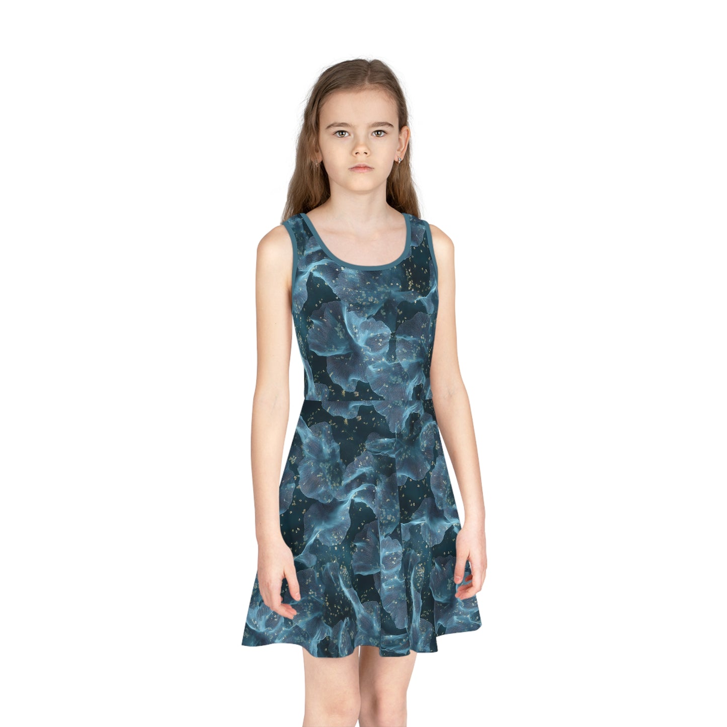 Midnight Sheer & Lace Girls' Sleeveless Sundress
