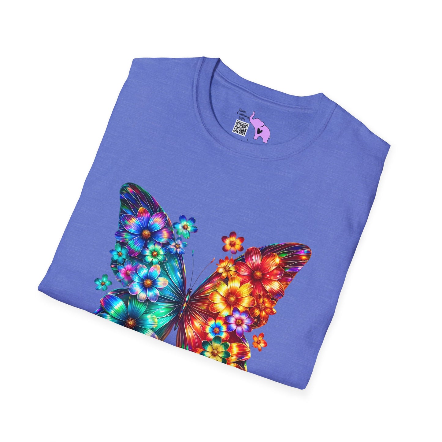 Colorful Floral Butterfly Adult T-shirt