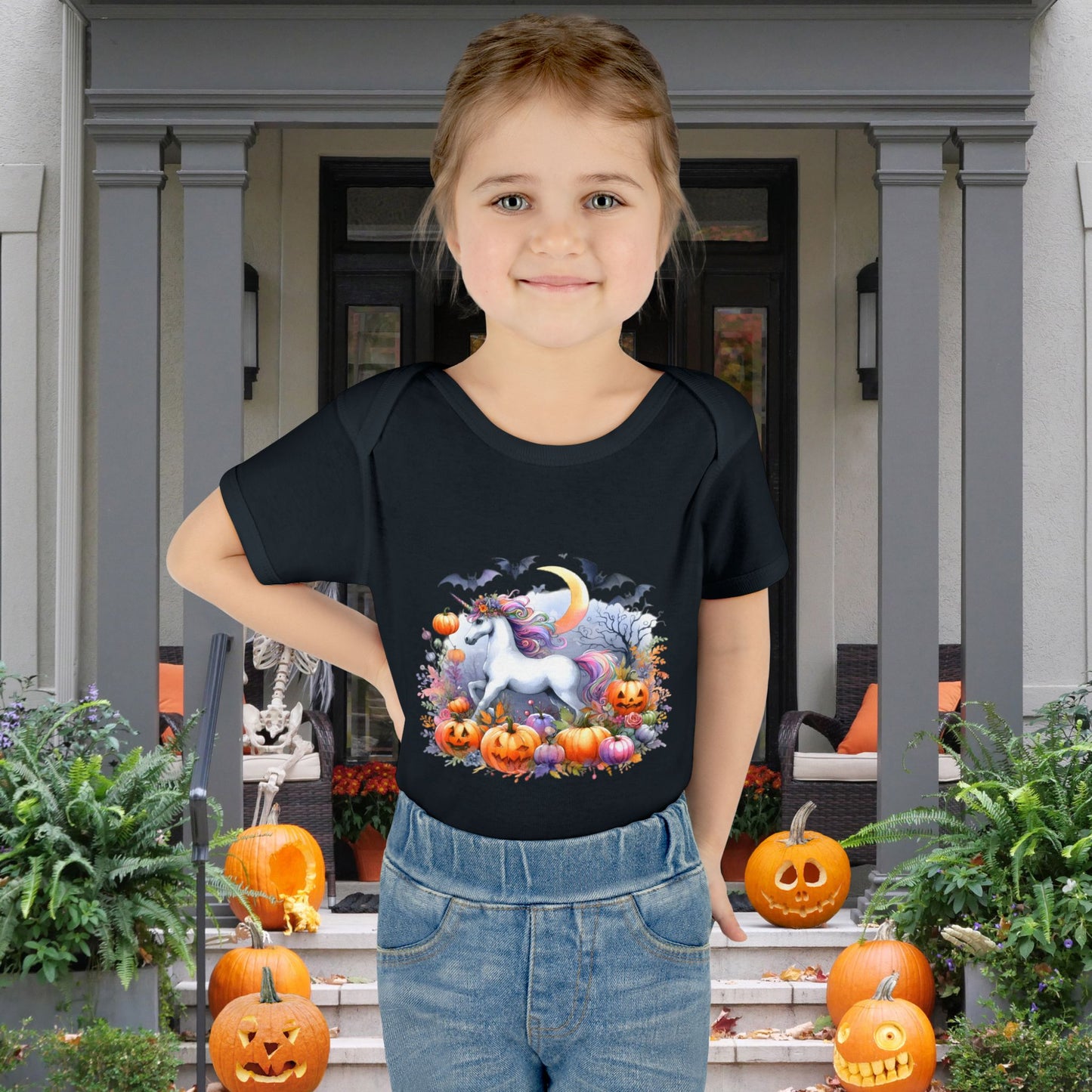 Halloween Unicorn Infant Baby Rib Bodysuit