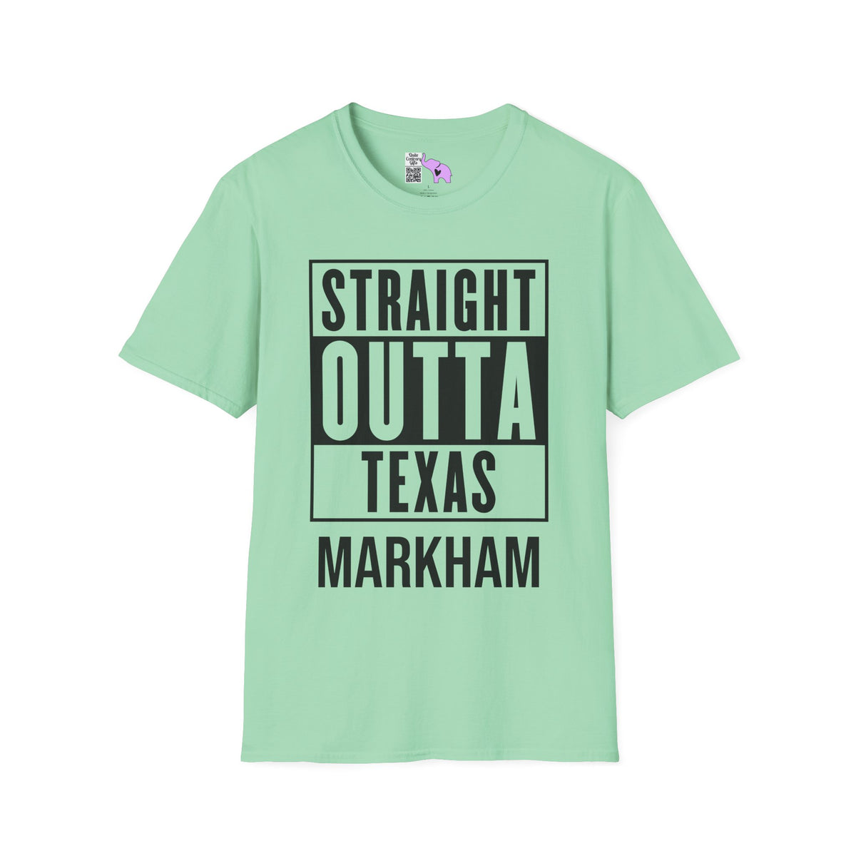 Straight Outta Texas (Light Colors, Black Text) Adult T-shirt