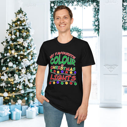 My Favourite Colour Is Christmas Lights  Adult T-shirt