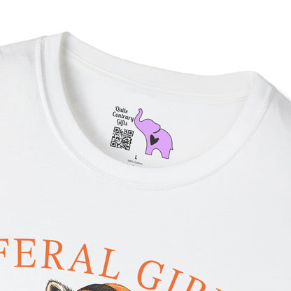 Feral Girl Halloween Racoon Adult T-shirt