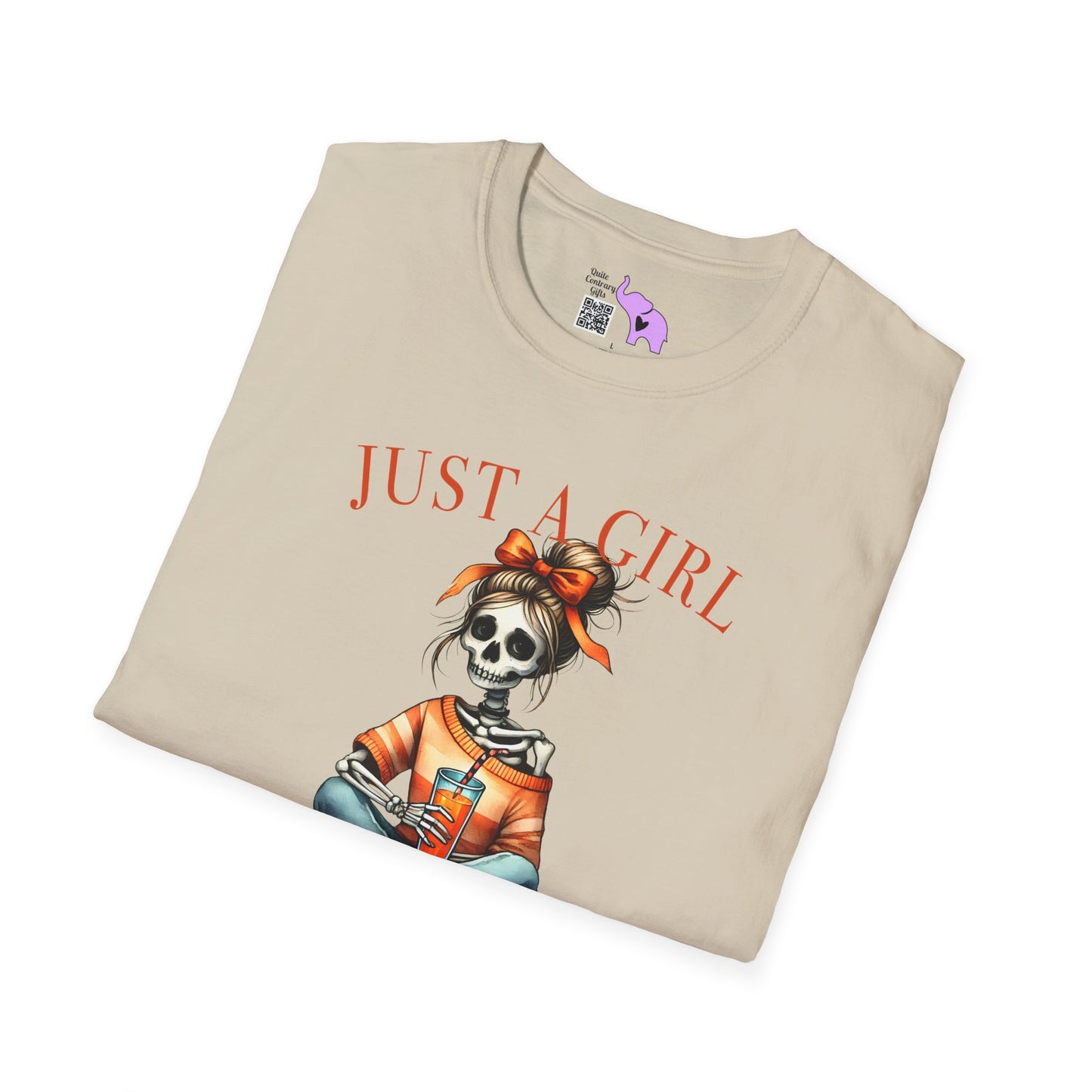 Just A Girl Who Loves Pumpkin Spice Skeleton Adult T-shirt