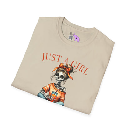 Just A Girl Who Loves Pumpkin Spice Skeleton Adult T-shirt