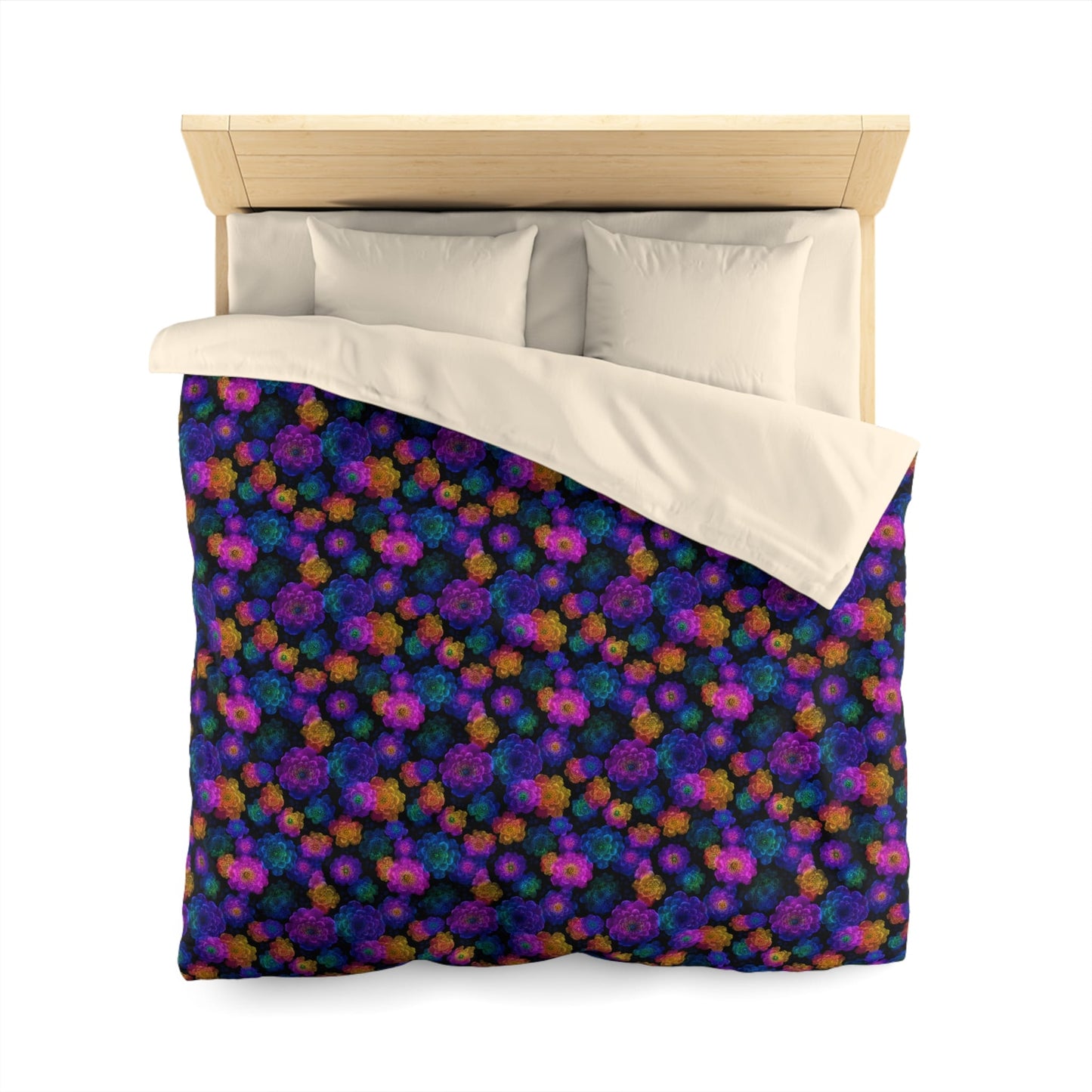 Luminous Carnations Microfiber Duvet Cover