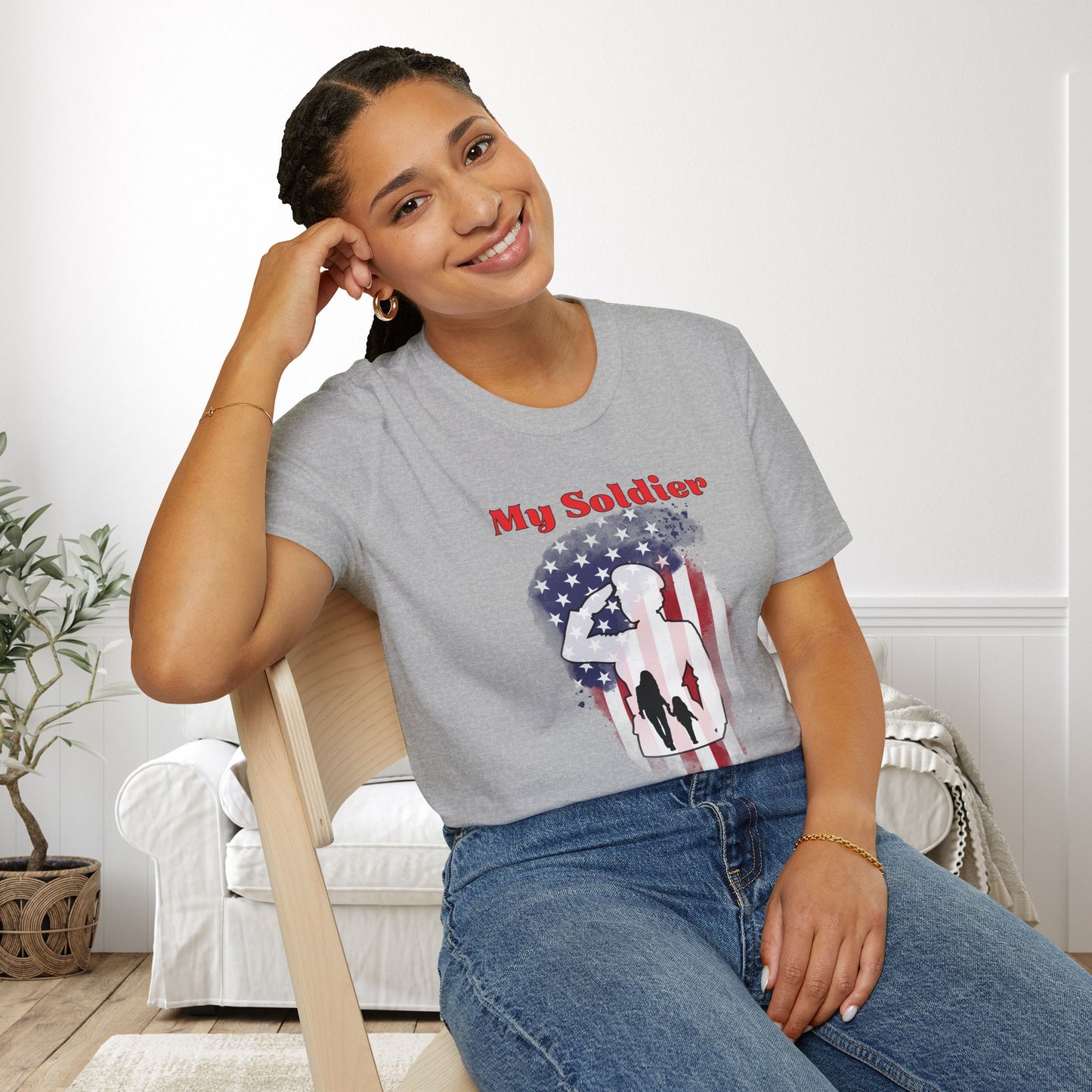 My Soldier My Daughter (Mom) Adult T-shirt