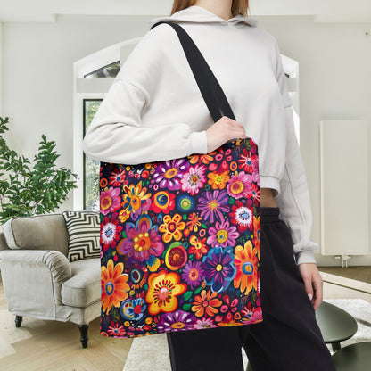 Floral Fiesta Canvas Tote Bag