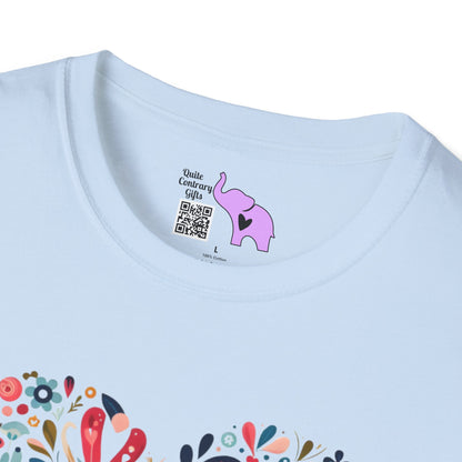 Floral Heart Adult T-shirt