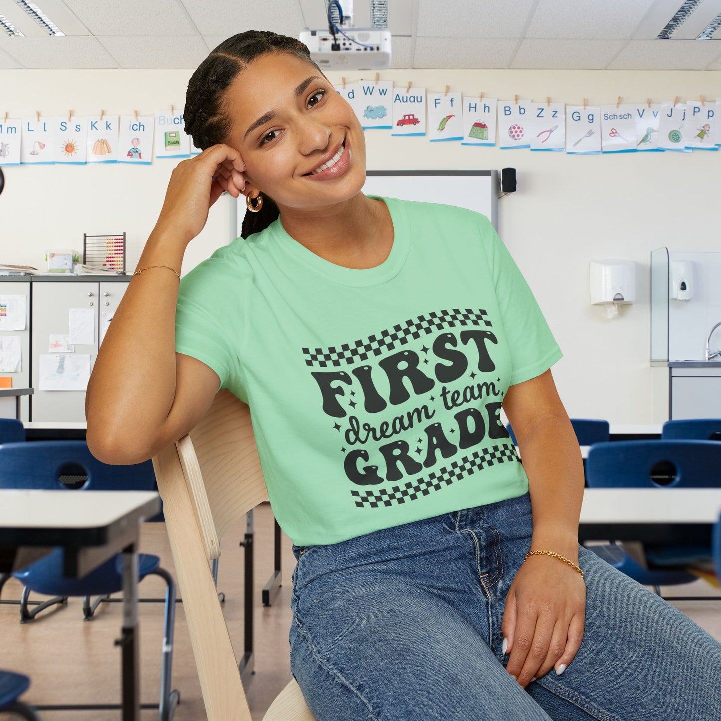 First Grade Dream Team Adult T-shirt