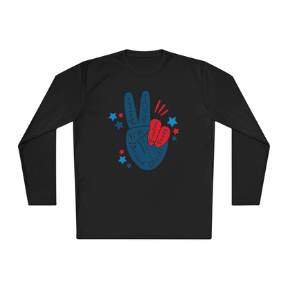 Patriotic Peace Adult Long Sleeve Tee