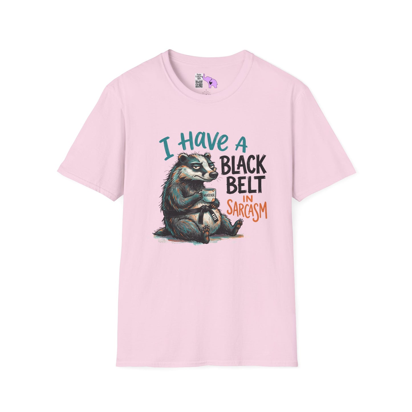 ""I Have A Black Belt in Sarcasm (Badger) Adult T-shirt