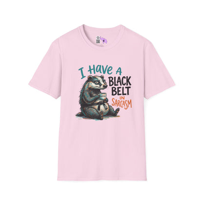 ""I Have A Black Belt in Sarcasm (Badger) Adult T-shirt