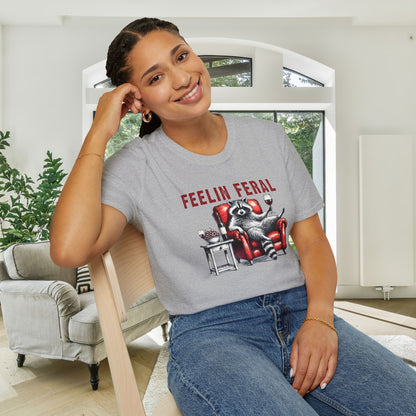 Feelin Feral (Racoon) Adult T-shirt