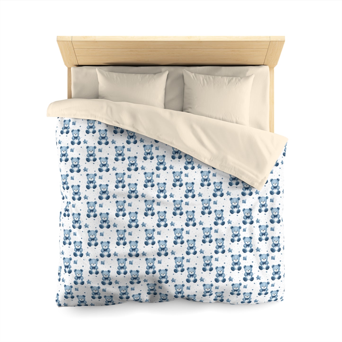 Blue Bear Hugs Microfiber Duvet Cover