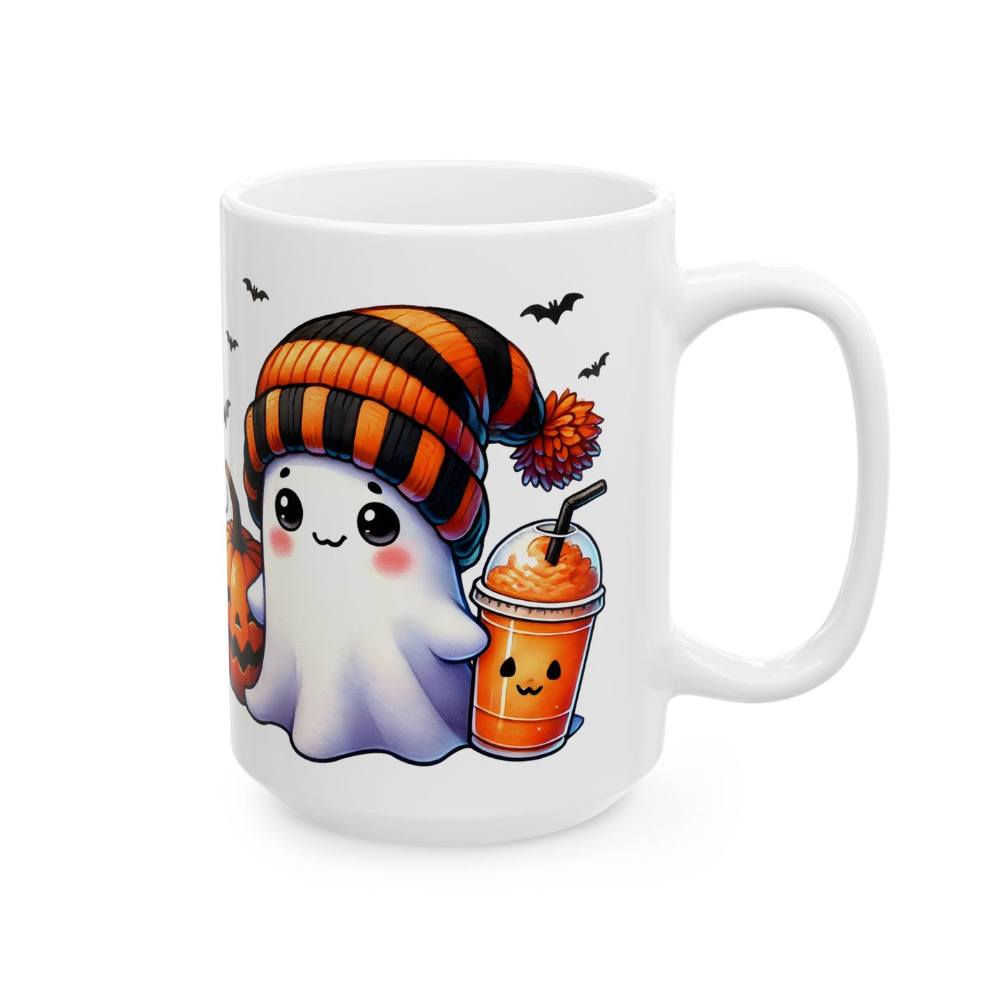 Cute Ghost Ceramic Mug, (11oz, 15oz)