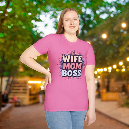 Wife Mom Boss Adult T-shirt