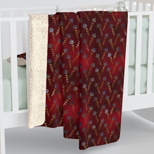 Ruby Night Blossoms Fleece Blanket