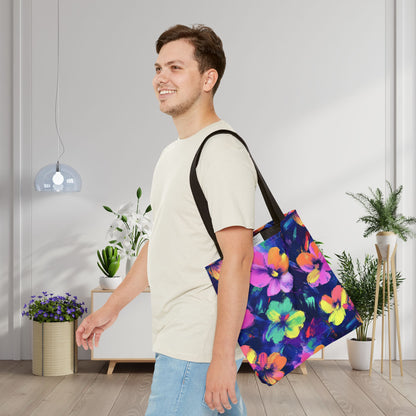 Watercolor Flowers Canvas Tote Bag