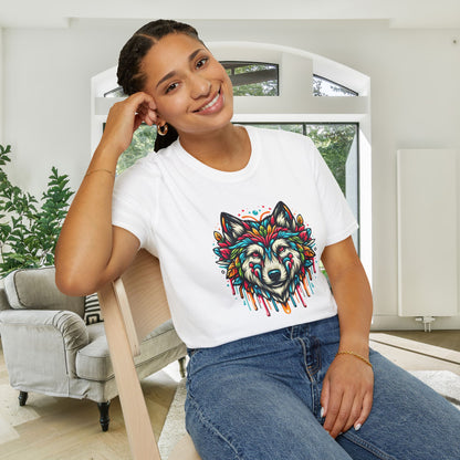 Colorful Wolf 2 Adult T-shirt