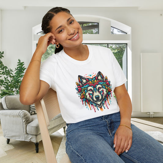 Colorful Wolf 2 Adult T-shirt