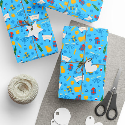 Illuminated Symbols Hanukkah Wrapping Paper