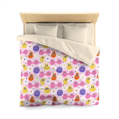Whimsical Smiley Faces Microfiber Duvet Cover