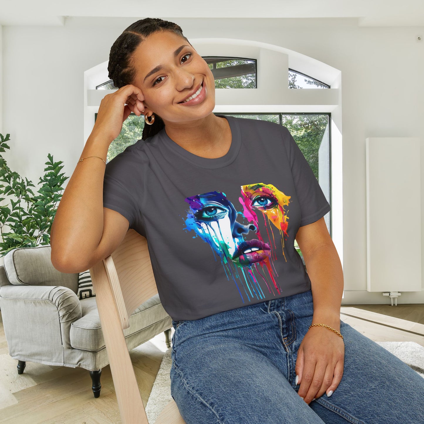 Colorful Face Adult T-shirt