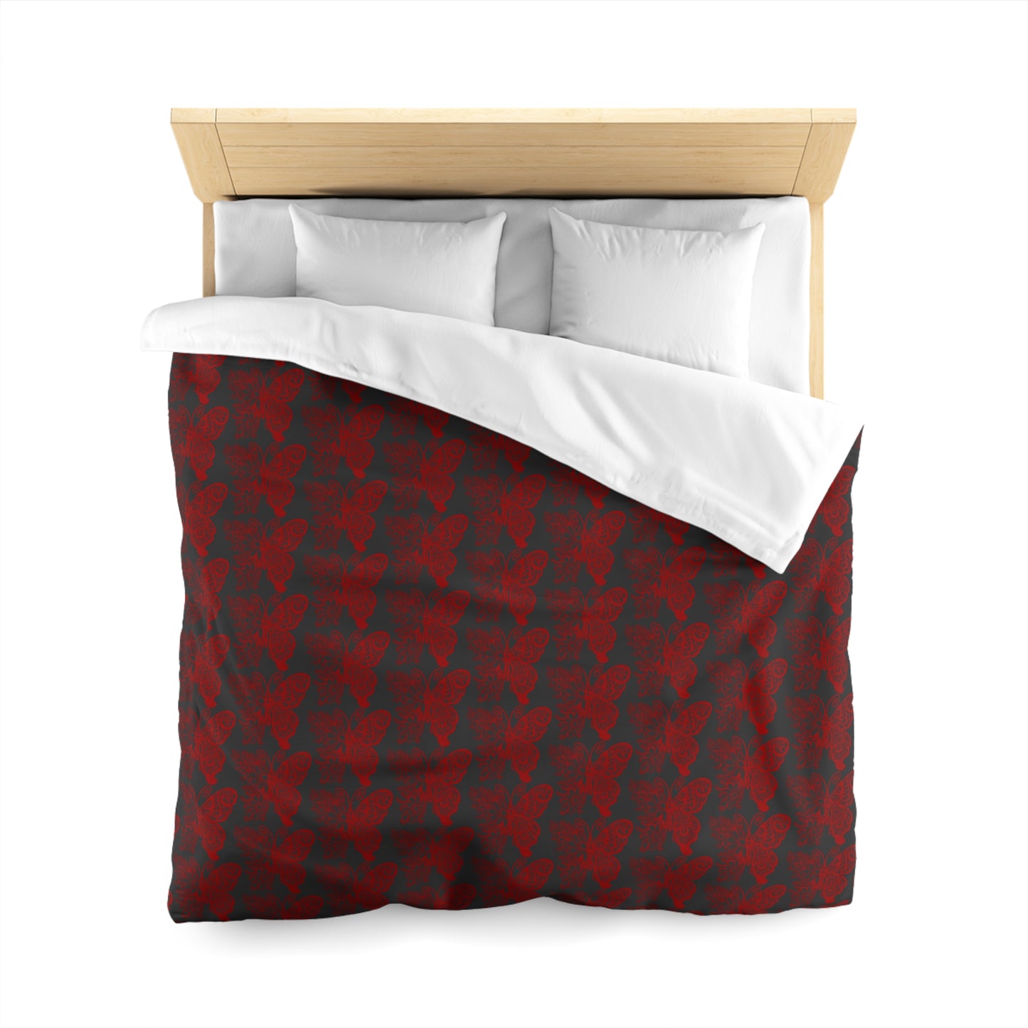 Crimson Flutter Microfiber Duvet Cover