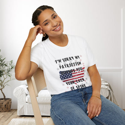 I'm Sorry My Patriotism Offends You. Your Lack of Spine Offends Me Adult T-shirt