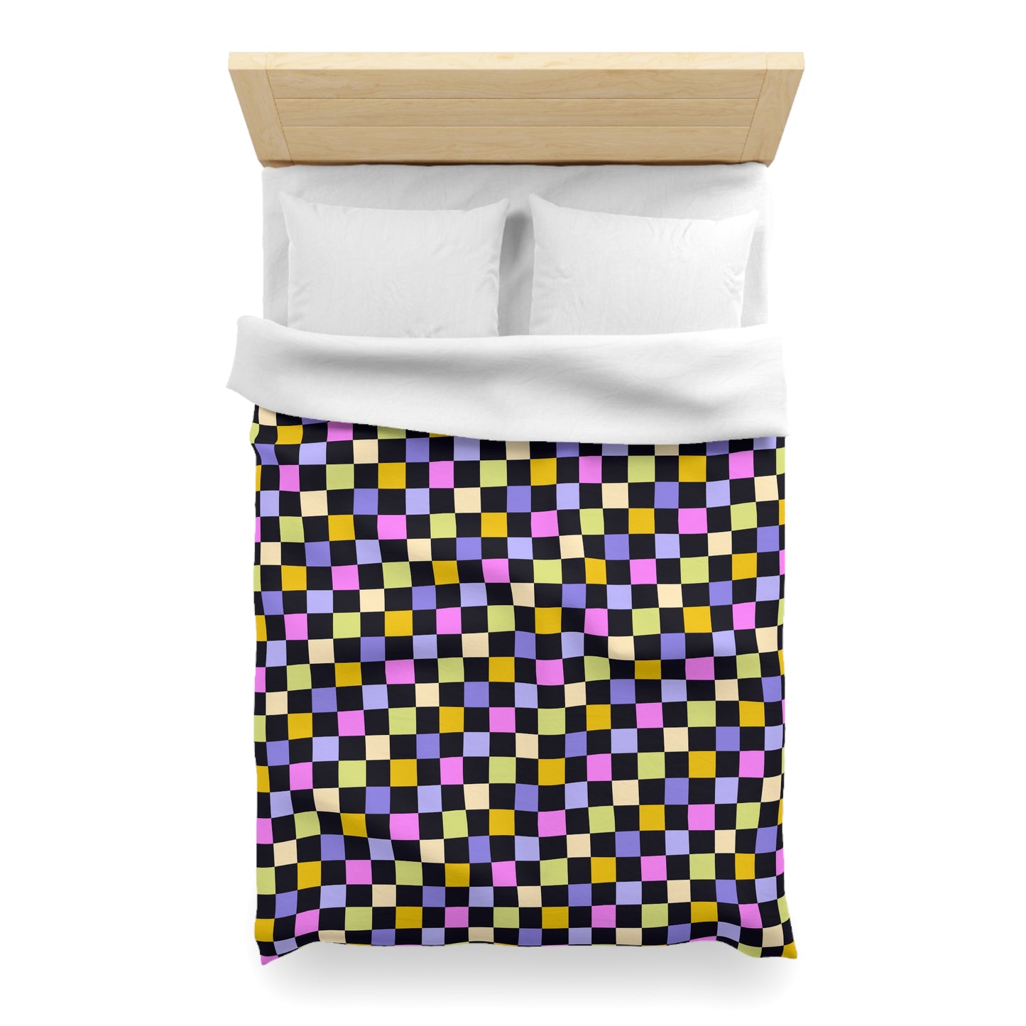 Joyful Checkerboard Microfiber Duvet Cover