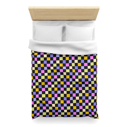 Joyful Checkerboard Microfiber Duvet Cover