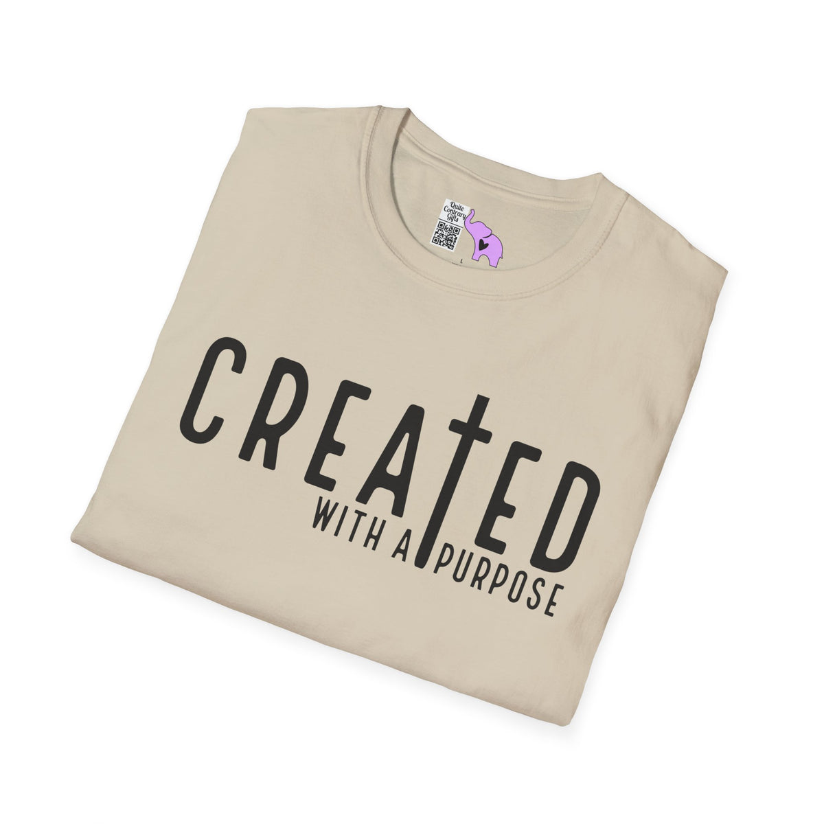 Created With A Purpose (with Cross) Adult T-shirt