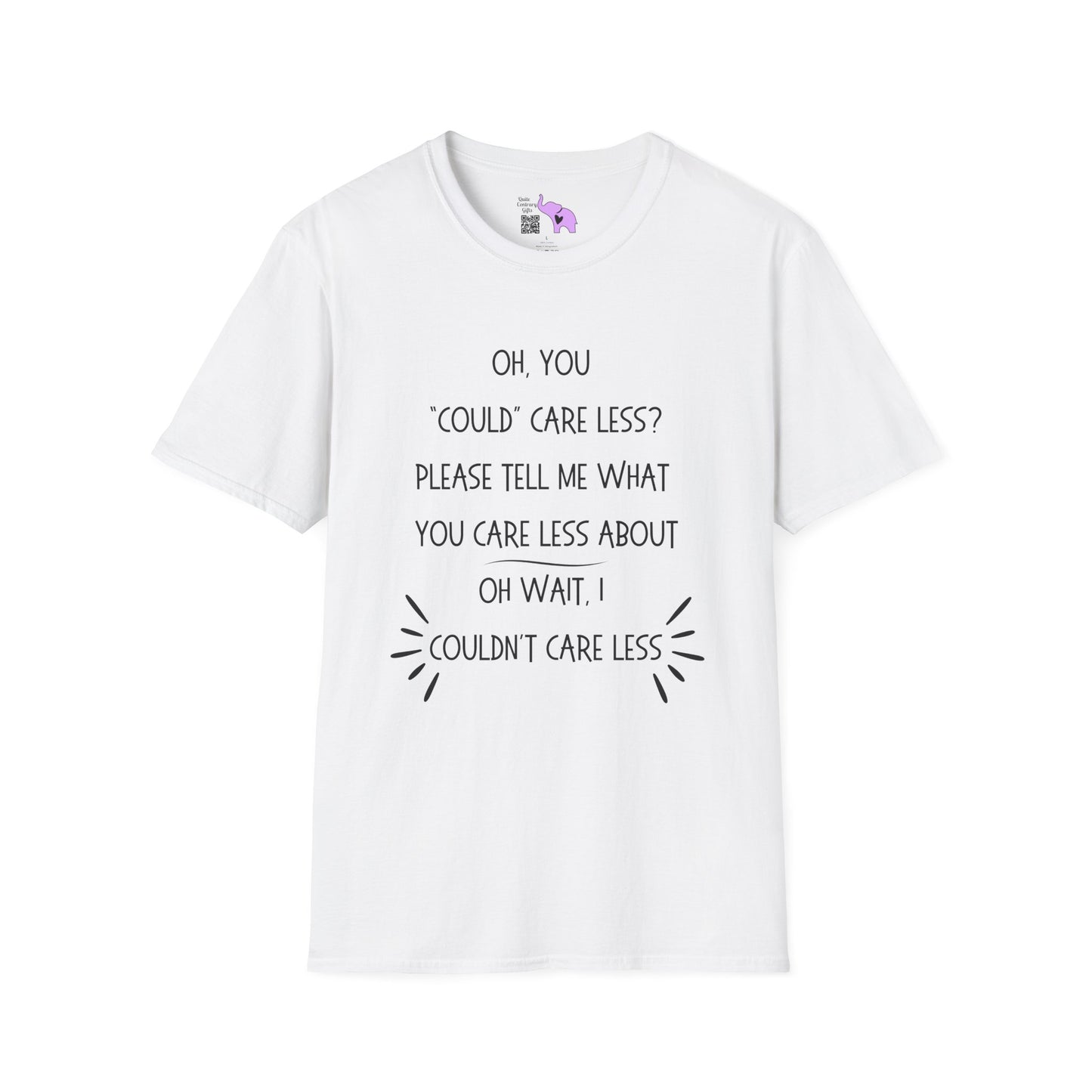 Couldn't Care Less Grammar Adult T-shirt