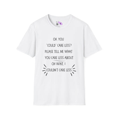 Couldn't Care Less Grammar Adult T-shirt