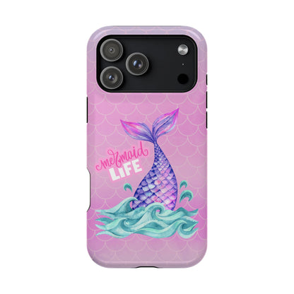 Pink Mermaid Life MagSafe® Compatible Tough Case for iPhone