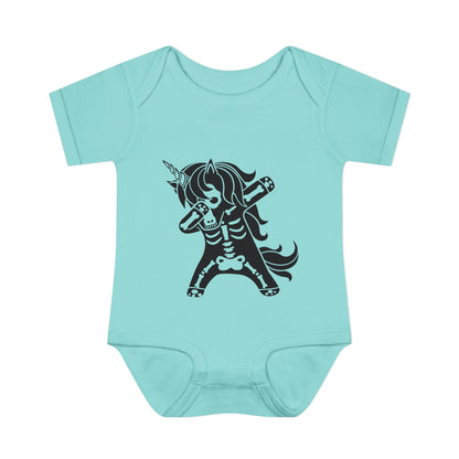 Dabbing Unicorn Skeleton Infant Baby Rib Bodysuit
