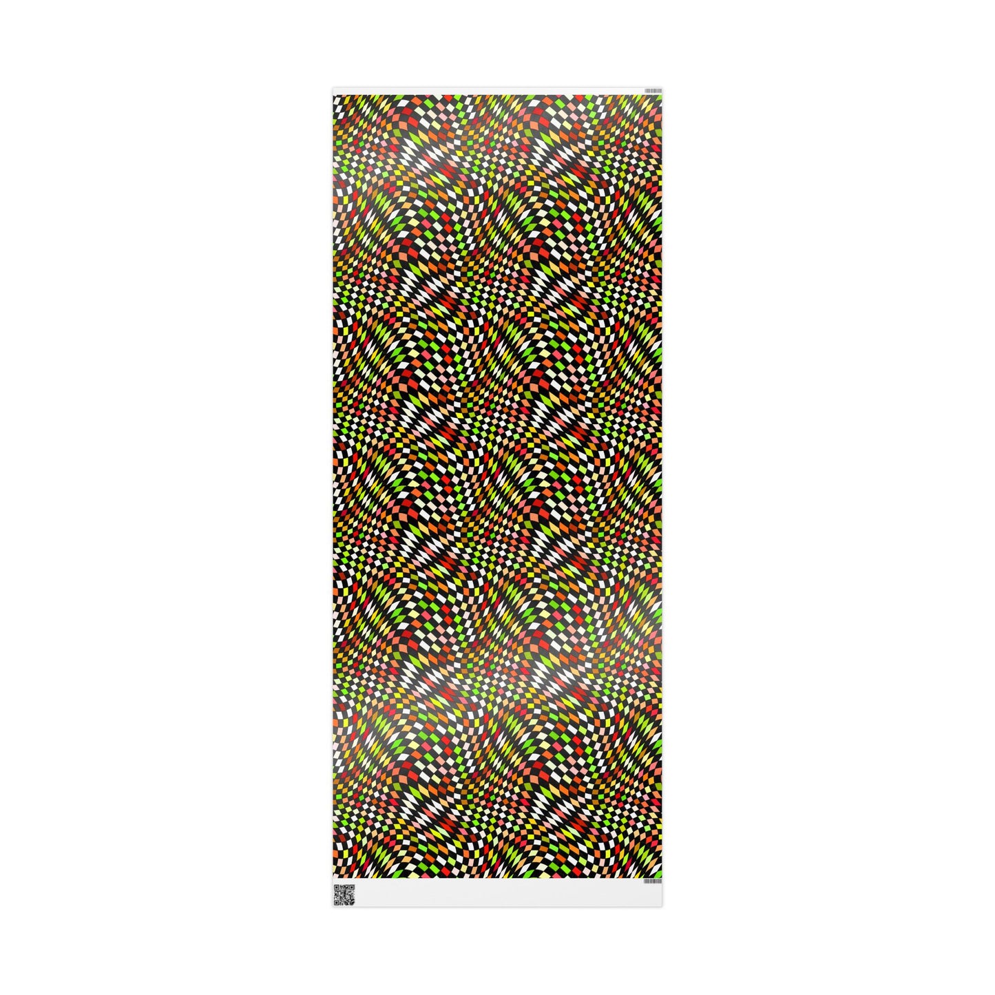Warped Yellow/Green Checkered Wrapping Paper