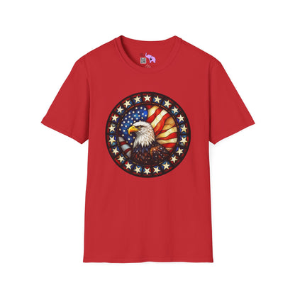 Stained Glass Eagle Adult T-shirt