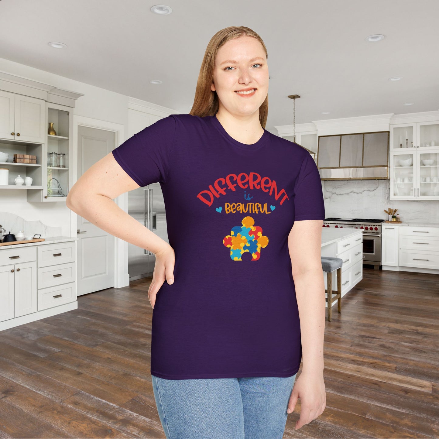 Different is Beautiful Autism Awarness Adult T-shirt