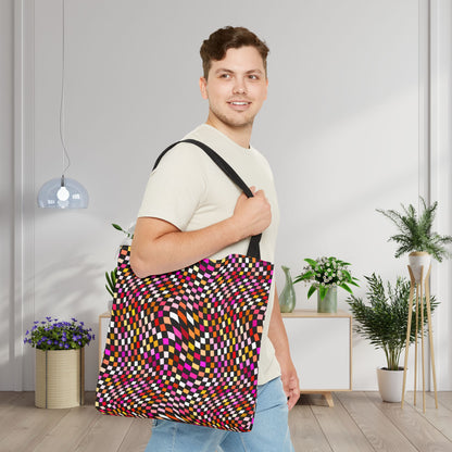Warped Red Checkered Canvas Tote Bag