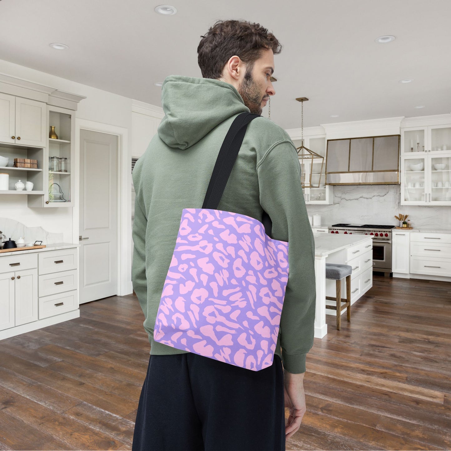 Cotton Candy Cheetah Print Canvas Tote Bag