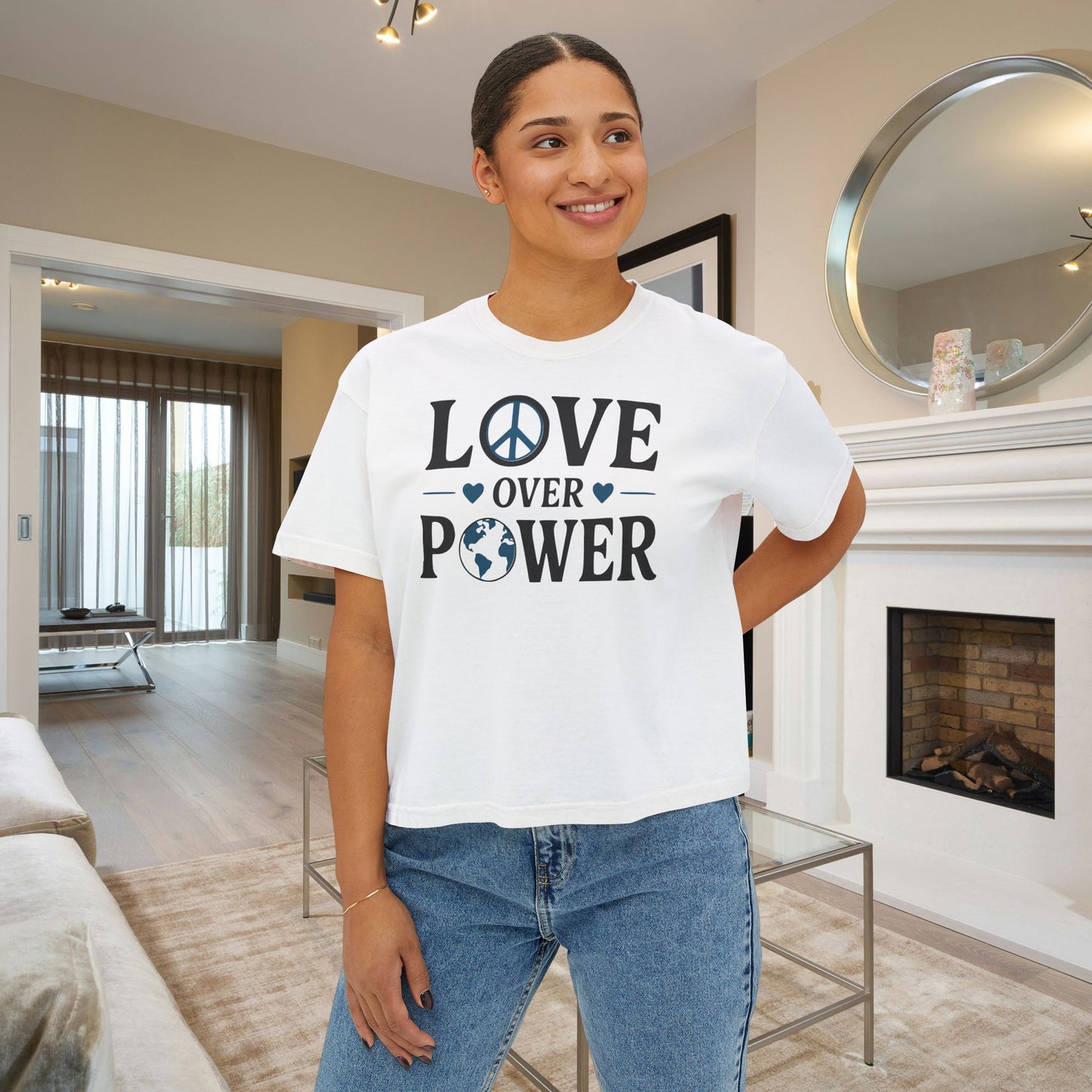 Love Over Power Women's Boxy Tee
